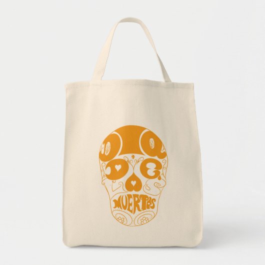 Dia De Los Muertos Sinaasappel Skull Tas (Voorkant)