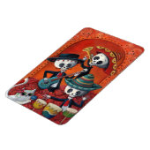 Dia de Los Muertos Skeleton Mariachi Trio Magneet (Linkerzijde)