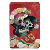 Dia de Los Muertos Skeletons Moeder en Dochter Magneet (Verticaal)