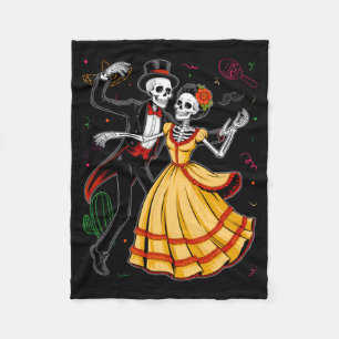 Dia De Los Muertos-skeletten dansen Mexicaanse Dag Fleece Deken