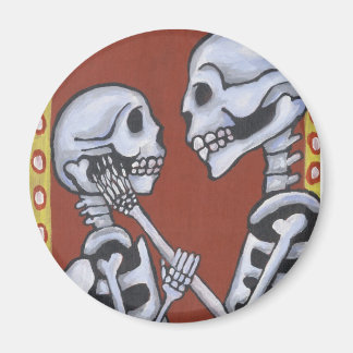 Dia de los muertos skeletten in liefdesmagneet magneet