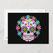 Dia de los Muertos Skull Briefkaart (Voorkant / Achterkant)