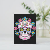 Dia de los Muertos Skull Briefkaart (Staand voorkant)