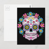 Dia de los Muertos Skull Briefkaart (Voorkant / Achterkant)