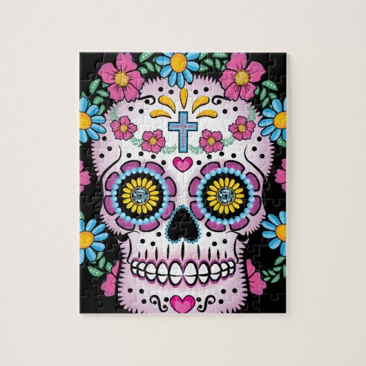 Dia de los Muertos Skull Legpuzzel (Verticaal)
