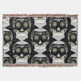 Día De Los Muertos Skull Print Deken