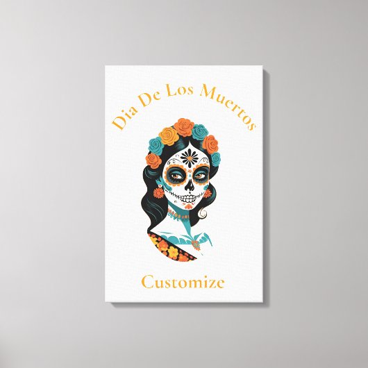 Dia de los Muertos Skull Thunder_Cove Canvas Afdruk (Voorkant)