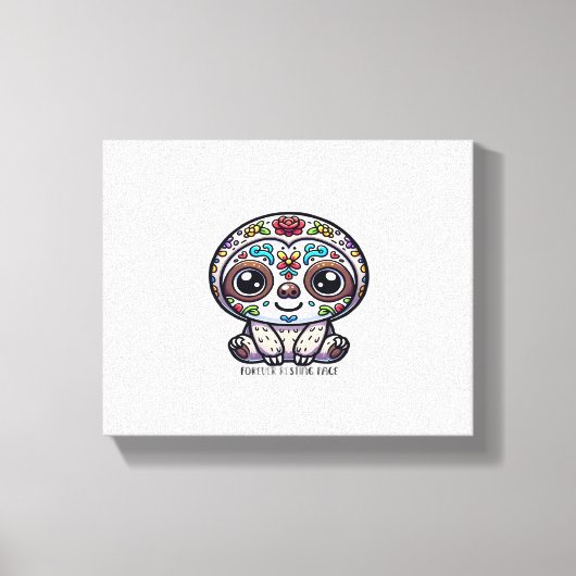 Dia de los Muertos Sloth Actief T-shirt Canvas Afdruk (Voorkant)