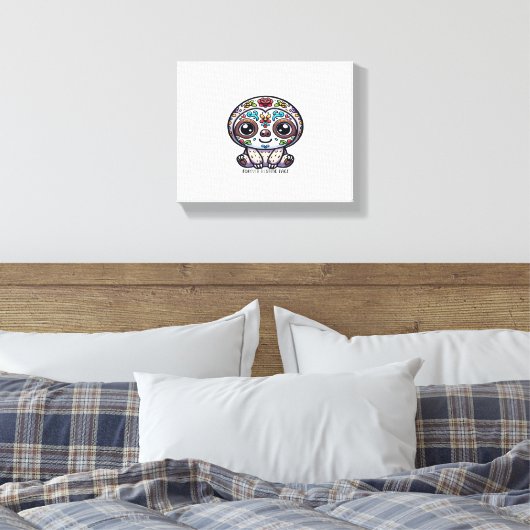Dia de los Muertos Sloth Actief T-shirt Canvas Afdruk (Insitu (Slaapkamer))
