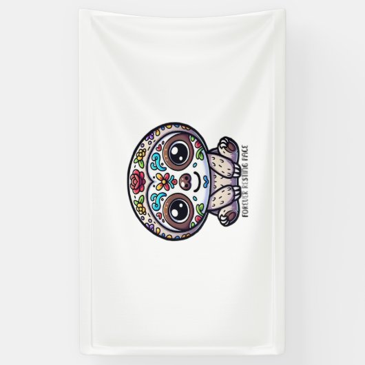 Dia de los Muertos Sloth Actief T-shirt Spandoek (Verticaal)