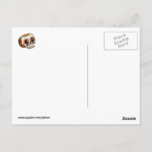 Dia de Los Muertos Sugar Skull Art Briefkaart (Achterkant)