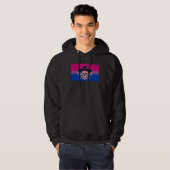 Dia De Los Muertos Sugar Skull Bisexual Pride Flag Hoodie (Voorkant volledig)