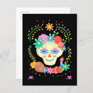 Día de los Muertos Sugar Skull Briefkaart