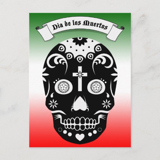 dia de los muertos sugar skull briefkaart (Voorkant)