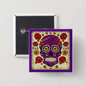 Dia de los muertos - Sugar Skull Button (Voorkant /achterkant)