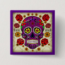 Dia de los muertos - Sugar Skull Button