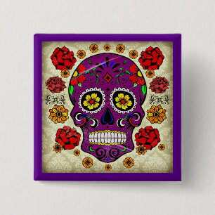 Dia de los muertos - Sugar Skull Button