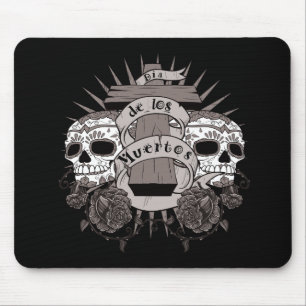 Dia De Los Muertos Sugar Skull Cross-Rozen Muismat
