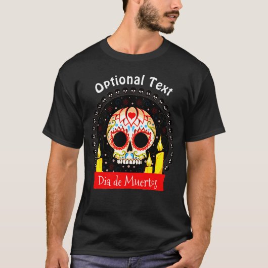 Dia de los Muertos Sugar Skull Halloween T-shirt (Voorkant)
