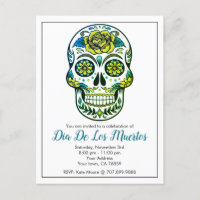 Dia de los Muertos Sugar Skull met bloemen