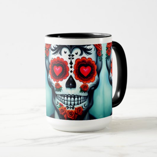 Dia de Los Muertos Sugar Skull Mug (Devant droit)