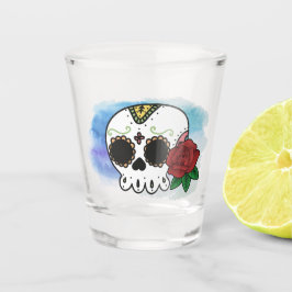 Dia de los Muertos Sugar Skull Shot Glass Glas