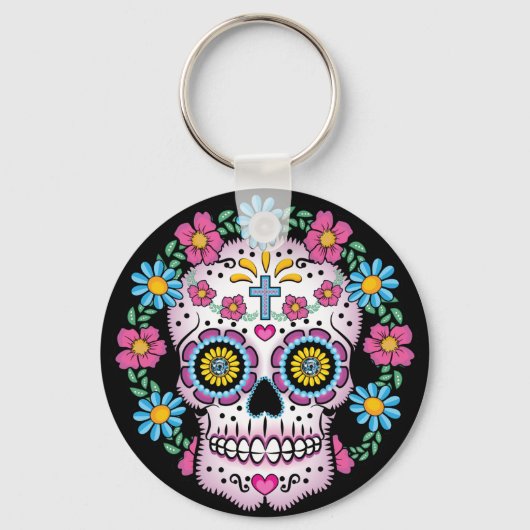 Dia de los Muertos Sugar Skull Sleutelhanger (Voorkant)