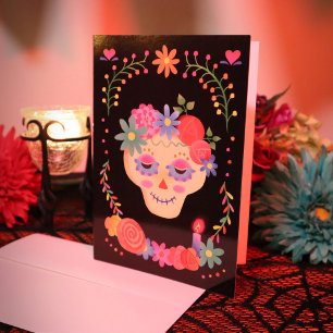 Dia de los Muertos Sugar Skull Sympathy Kaart