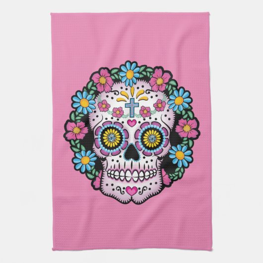 Dia de los Muertos Sugar Skull Theedoek (Verticaal)