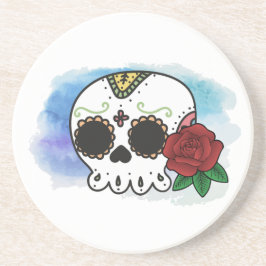 Dia de los Muertos Sugar Skull Zandsteen Onderzetter