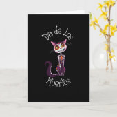 Dia de los Muertos - Sugar Snoep Cat Kaart (Gele Bloem)