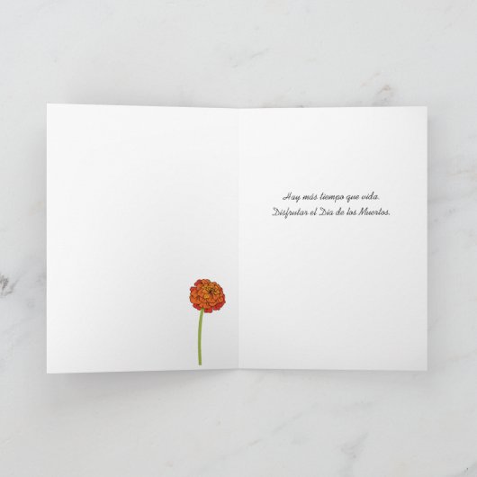 Dia de los Muertos Suikerschedel, bloemen en Españ Kaart (Binnen)