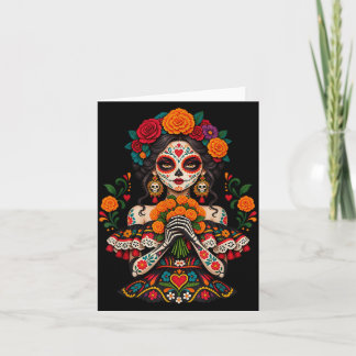 Dia de los muertos suikerschedel catrina dode dag kaart