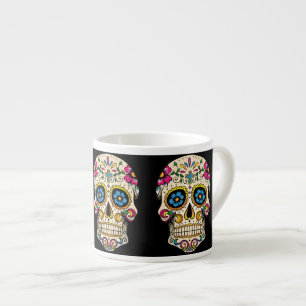Día de los Muertos Suikerschedel met Kruis Espresso Kop