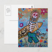 Dia de los Muertos SURFER Briefkaart (Voorkant / Achterkant)