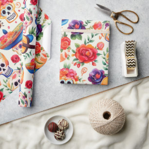 Dia de los Muertos symbolen patroon Cadeaupapier