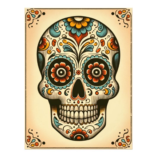Dia de los Muertos Tarot Foto Afdruk (Voorkant)