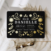 Día de los Muertos Theme Birthday Party Folie Uitnodiging