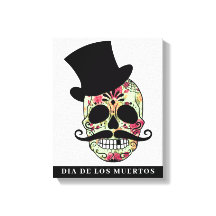 DIA DE LOS MUERTOS Uitgerekt Canvas Print