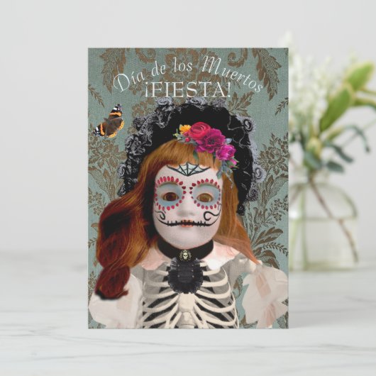 Día de los Muertos-viering Uitnodiging (Staand voorkant)