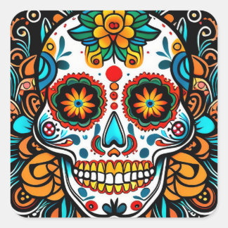 Dia de los Muertos Vierkante Sticker