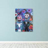 DIA DE LOS MUERTOS WEDDING CANVAS AFDRUK (Insitu (Houten vloer))