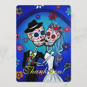 DIA DE LOS MUERTOS WEDDING DANK JE KAART
