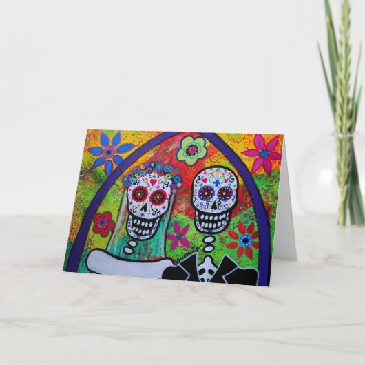 Dia de los Muertos Wedding Kaart (Voorkant)
