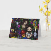 "Dia DE los Muertos" Wenskaart Kaart (Gele Bloem)