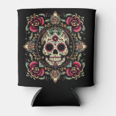 Día de Muertos Dag van de Dode Mandala Halloween Blikjeskoeler (Voorkant)