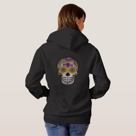 Dia de Muertos | Dag van de dode suikerschedel Hoodie (Achterkant volledig)