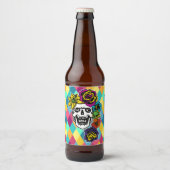 Dia de Muertos Day of the Dead Sugar Skull Custom Bier Etiket (Voorkant)