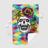 Dia de Muertos Day of the Dead Sugar Skull Custom Golfhanddoek (Insitu)