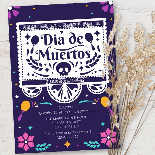 Dia De Muertos Eenvoudige Uitnodiging